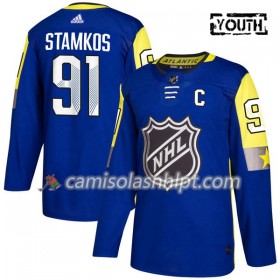 Camisola Tampa Bay Lightning Steven Stamkos 91 2018 NHL All-Star Atlantic Division Adidas Royal Authentic - Criança